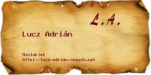 Lucz Adrián névjegykártya